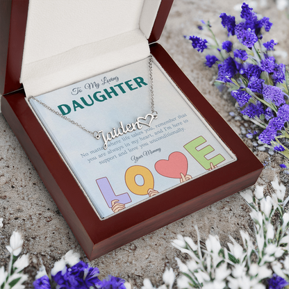 To My Loving Daughter From Mom | Heart Name Necklace