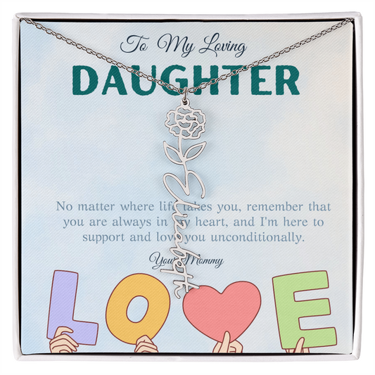 To My Loving Daughter From Mom | Flower Name Necklace