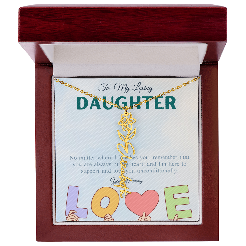 To My Loving Daughter From Mom | Flower Name Necklace