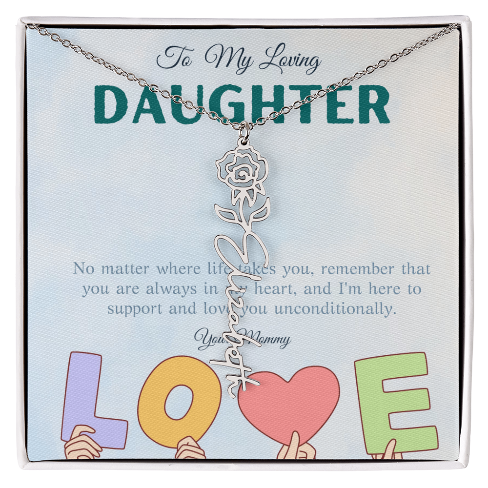 To My Loving Daughter From Mom | Flower Name Necklace