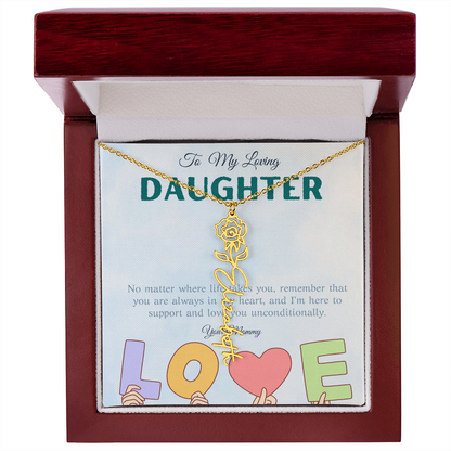 To My Loving Daughter From Mom | Flower Name Necklace