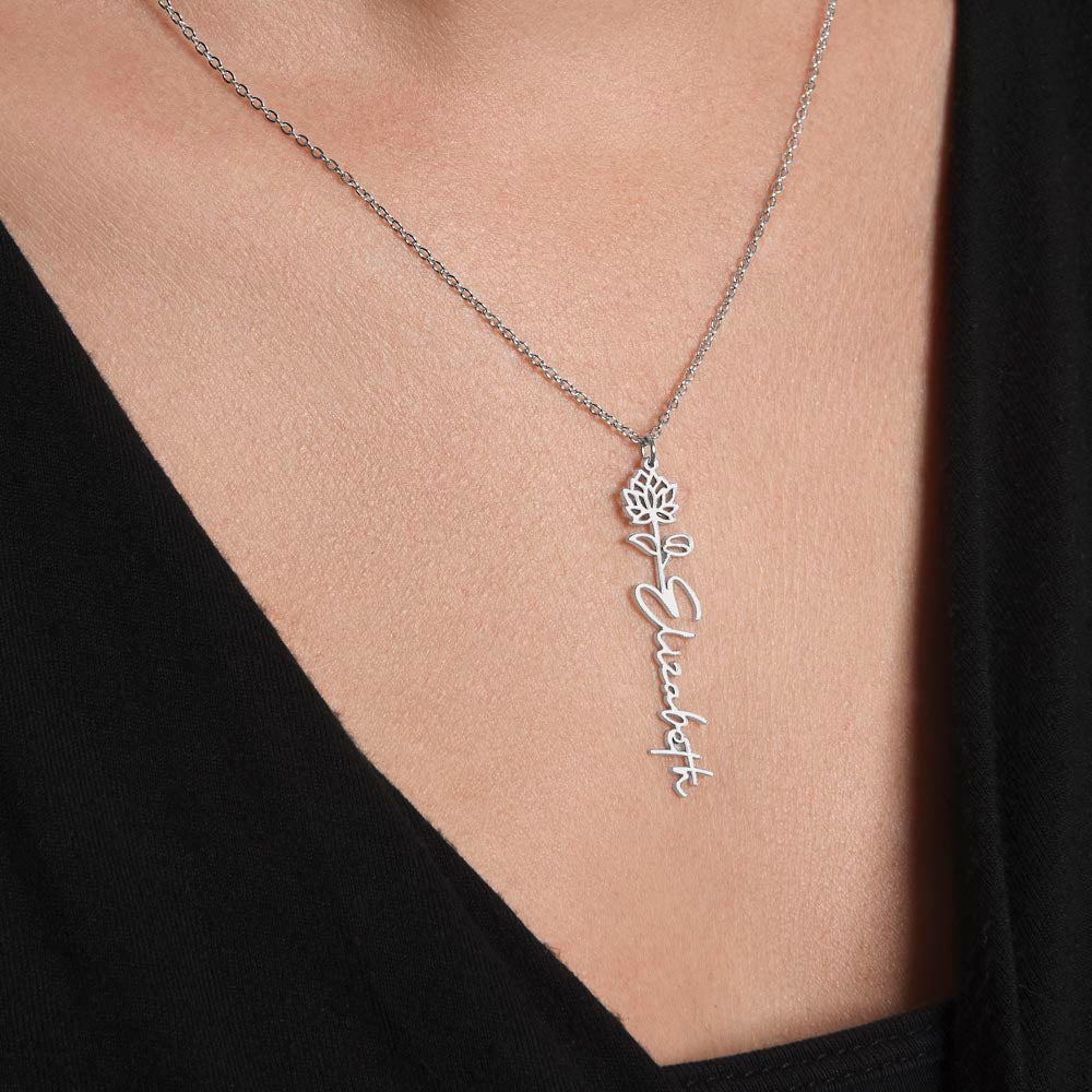 To My Loving Daughter From Mom | Flower Name Necklace