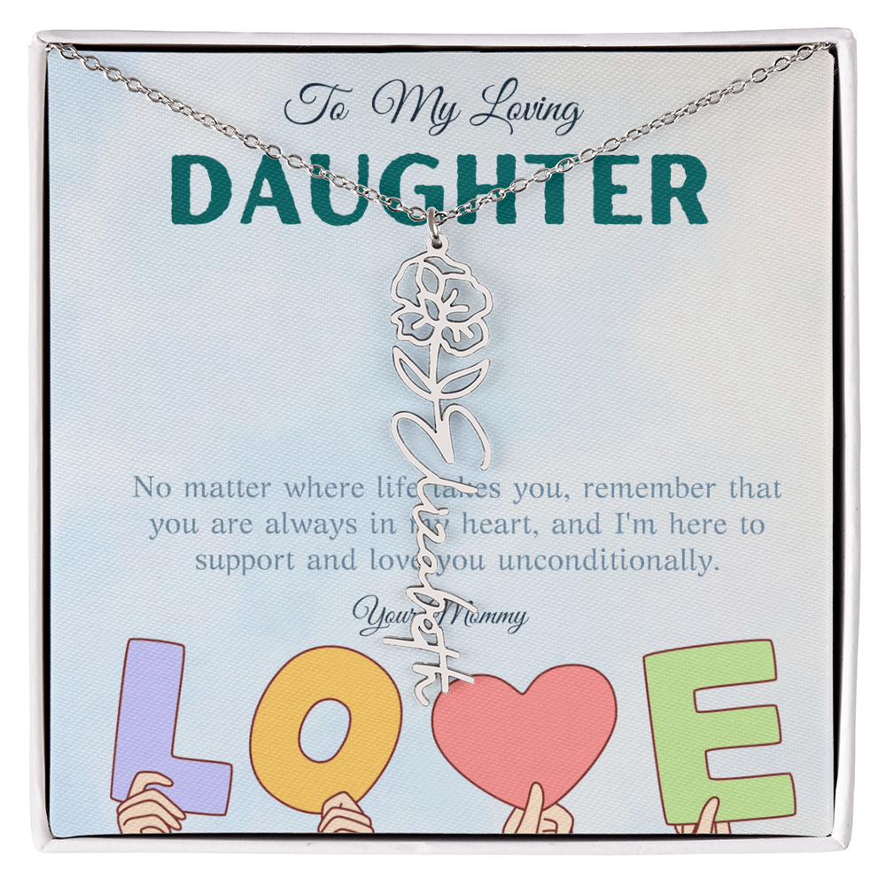 To My Loving Daughter From Mom | Flower Name Necklace