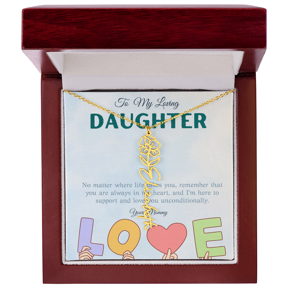 To My Loving Daughter From Mom | Flower Name Necklace