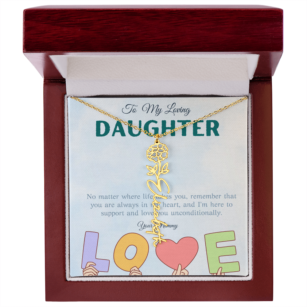 To My Loving Daughter From Mom | Flower Name Necklace