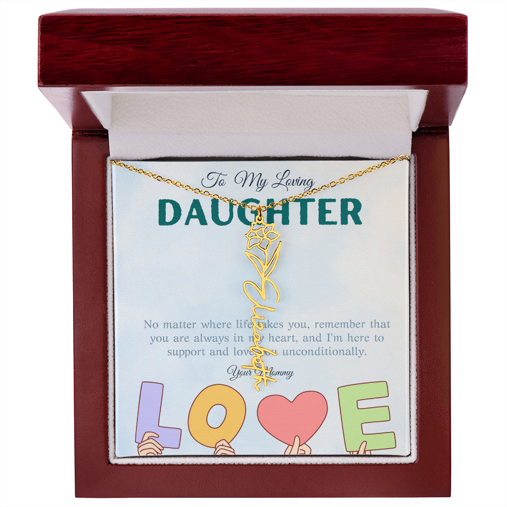 To My Loving Daughter From Mom | Flower Name Necklace