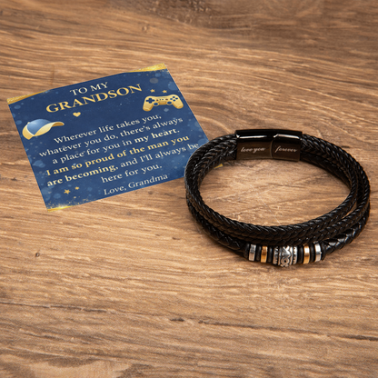 To My Grandson From Grandma Love You Forever Bracelet