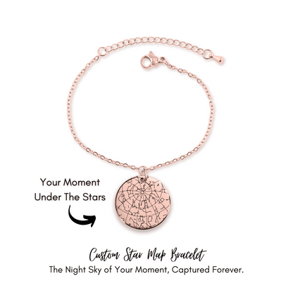 Custom Star Map Bracelet – Personalized Night Sky Jewelry with Engraving
