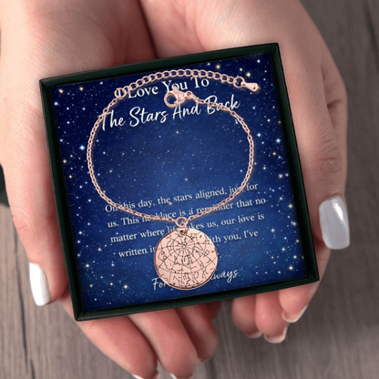 Custom Star Map Bracelet – Personalized Night Sky Jewelry with Engraving