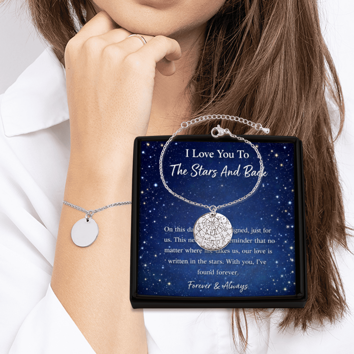 Custom Star Map Bracelet – Personalized Night Sky Jewelry with Engraving