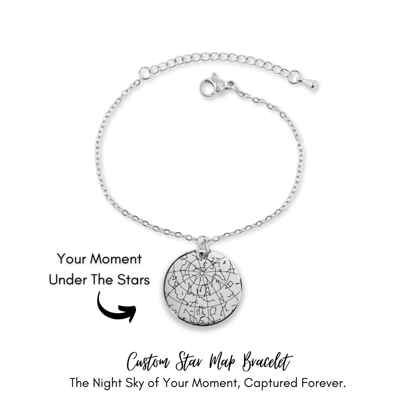 Custom Star Map Bracelet – Personalized Night Sky Jewelry with Engraving