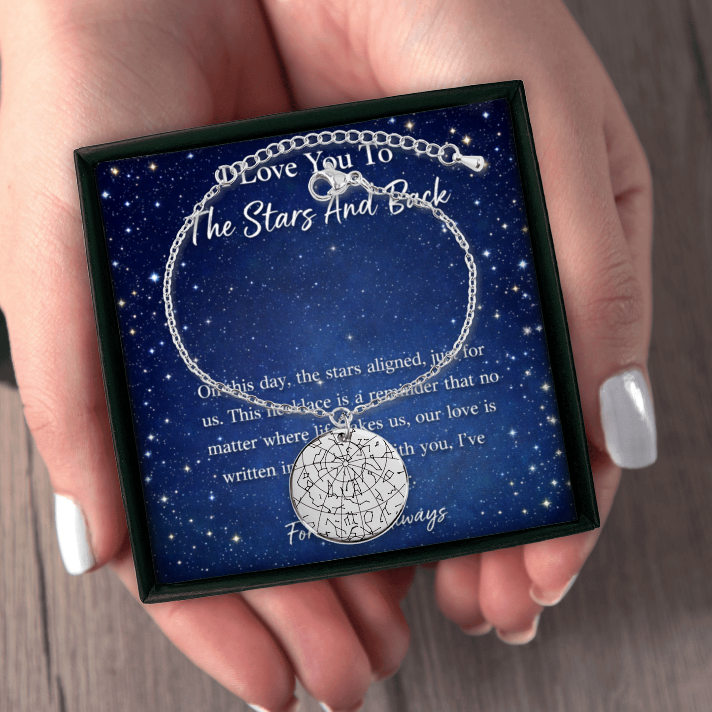 Custom Star Map Bracelet – Personalized Night Sky Jewelry with Engraving