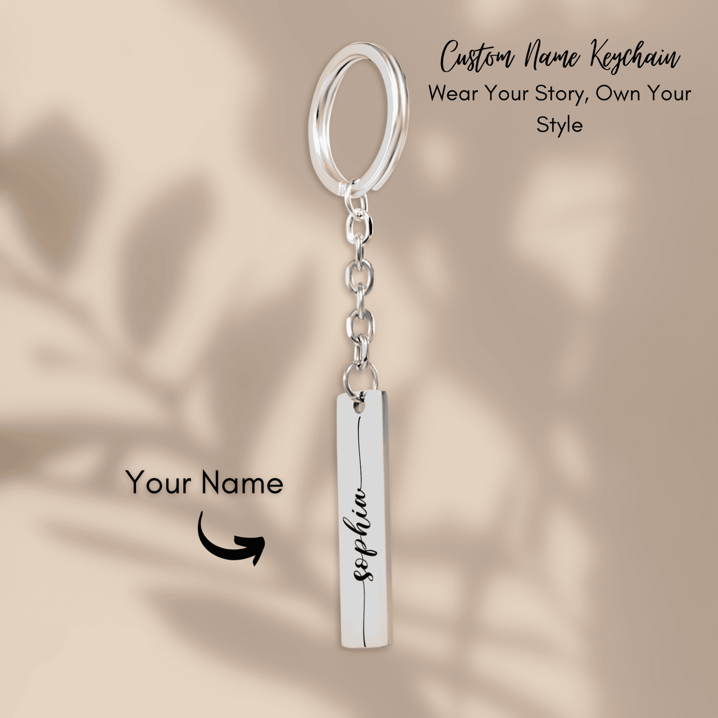 Personalized Name Vertical Bar Keychain – From Wife to Husband
