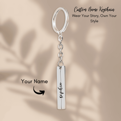 Personalized Name Vertical Bar Keychain – From Wife to Husband