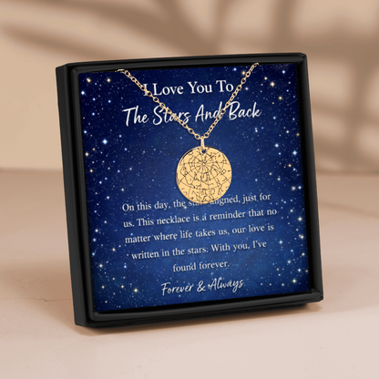Custom Star Map Necklace – The Night Sky of Your Special Moment