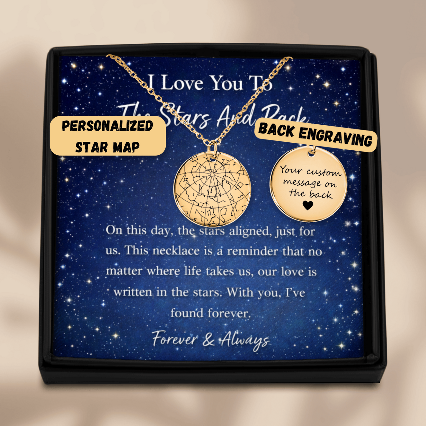 Custom Star Map Necklace – The Night Sky of Your Special Moment