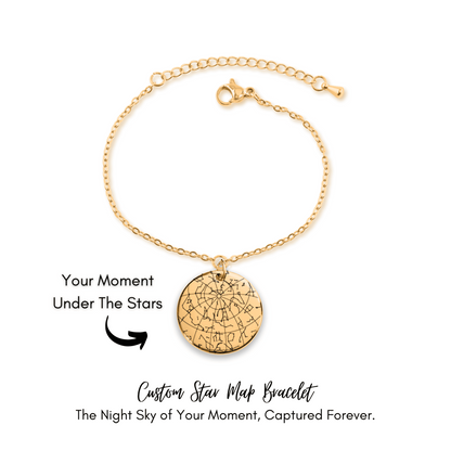Custom Star Map Bracelet – Personalized Night Sky Jewelry with Engraving