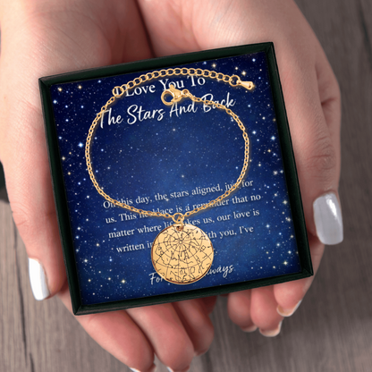 Custom Star Map Bracelet – Personalized Night Sky Jewelry with Engraving