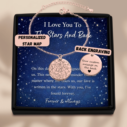 Custom Star Map Bracelet – Personalized Night Sky Jewelry with Engraving
