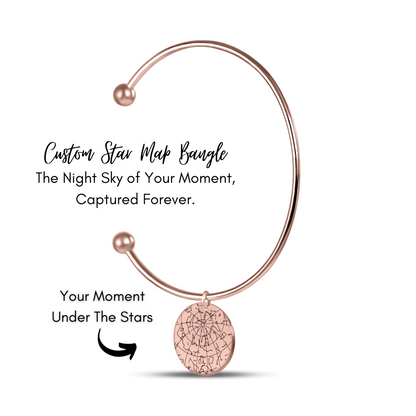 Custom Star Map Bangle – Personalized Night Sky Jewelry with Engraving