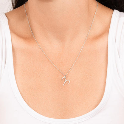 A lady Wiring Zodiac Sign Necklace