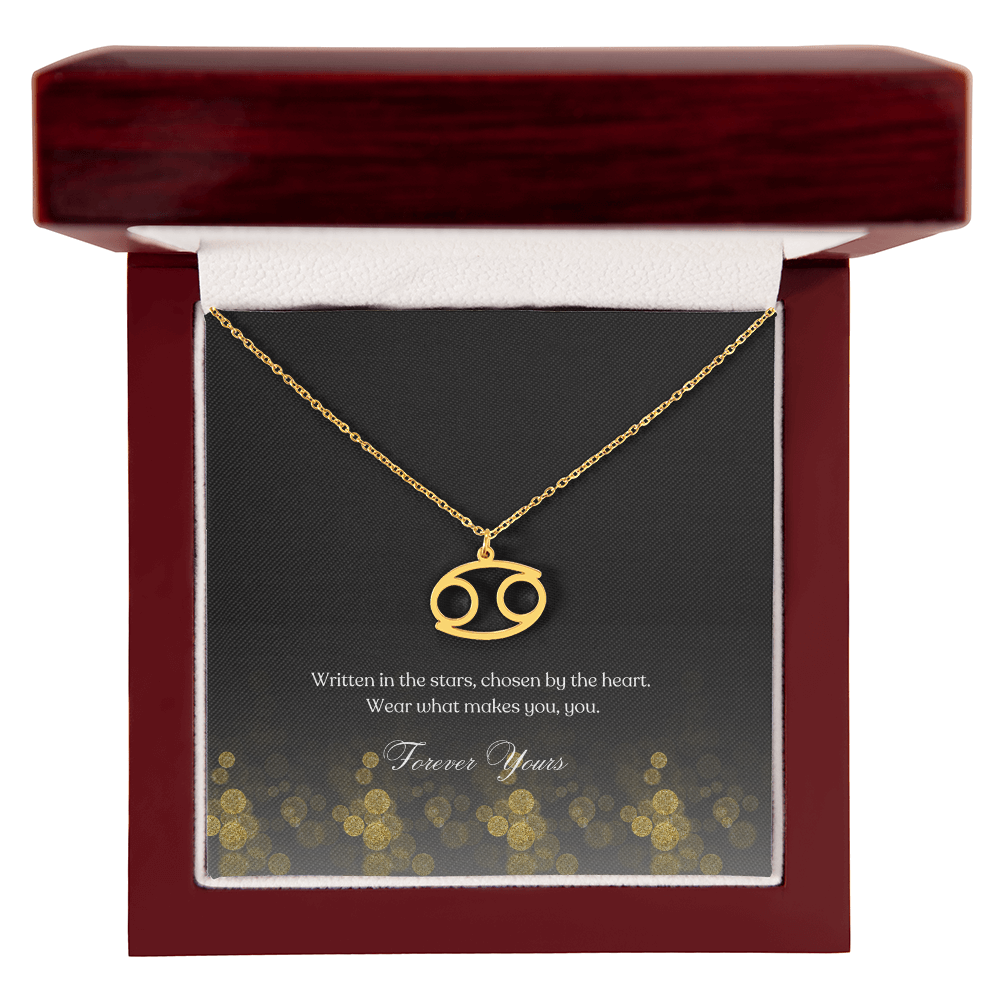 zodiac symbol Cancer Gold variant in a Luxury box