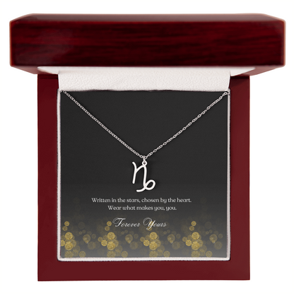 zodiac symbol Capricon stainless steel variant in a Luxury box