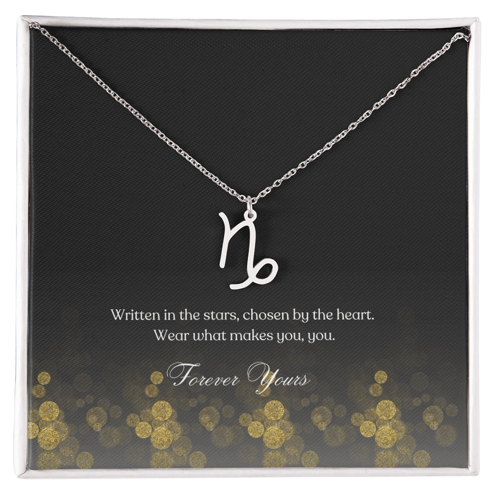 zodiac symbol Capricon stainless steel variant in a standard box