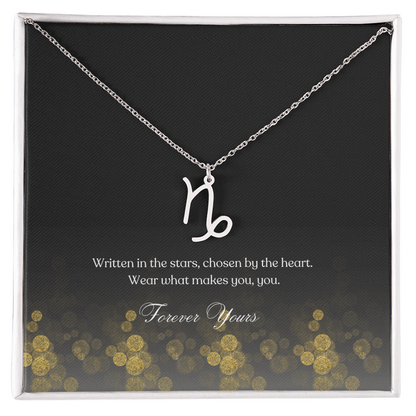 zodiac symbol Capricon stainless steel variant in a standard box