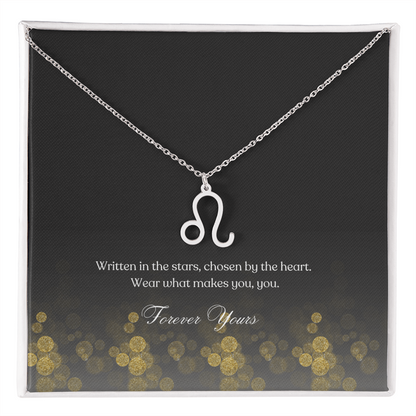 zodiac symbol Leo stainless steel variant in a standard box