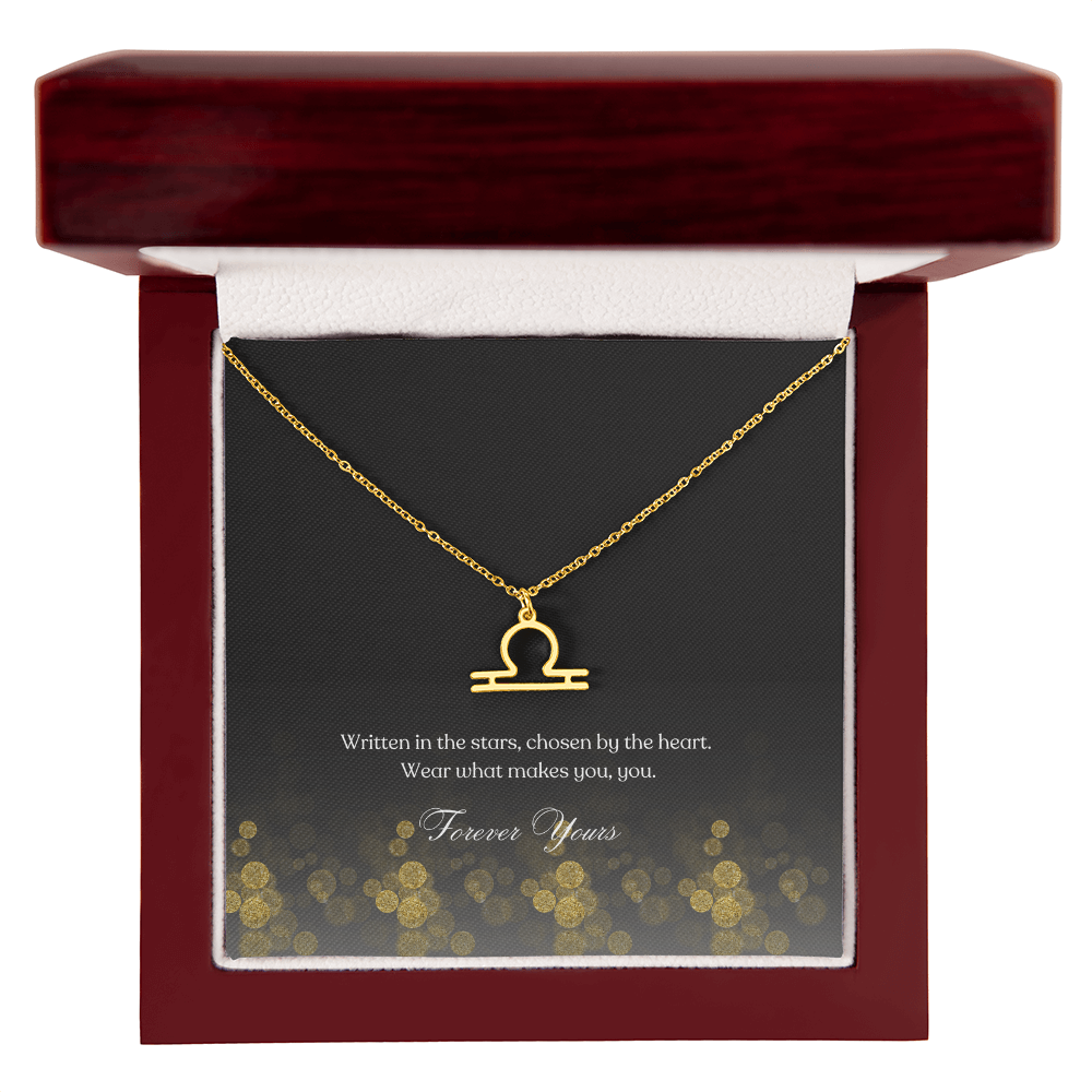 zodiac symbol Libra Gold in a luxury box