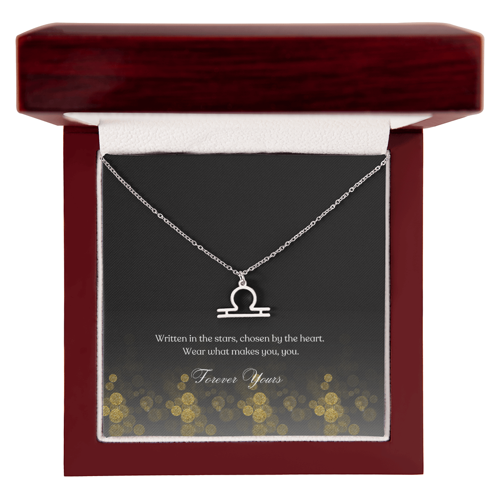 zodiac symbol Libra stainless steel variant in a Luxury box