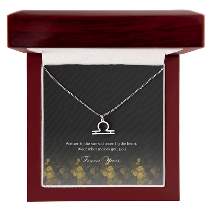 zodiac symbol Libra stainless steel variant in a Luxury box