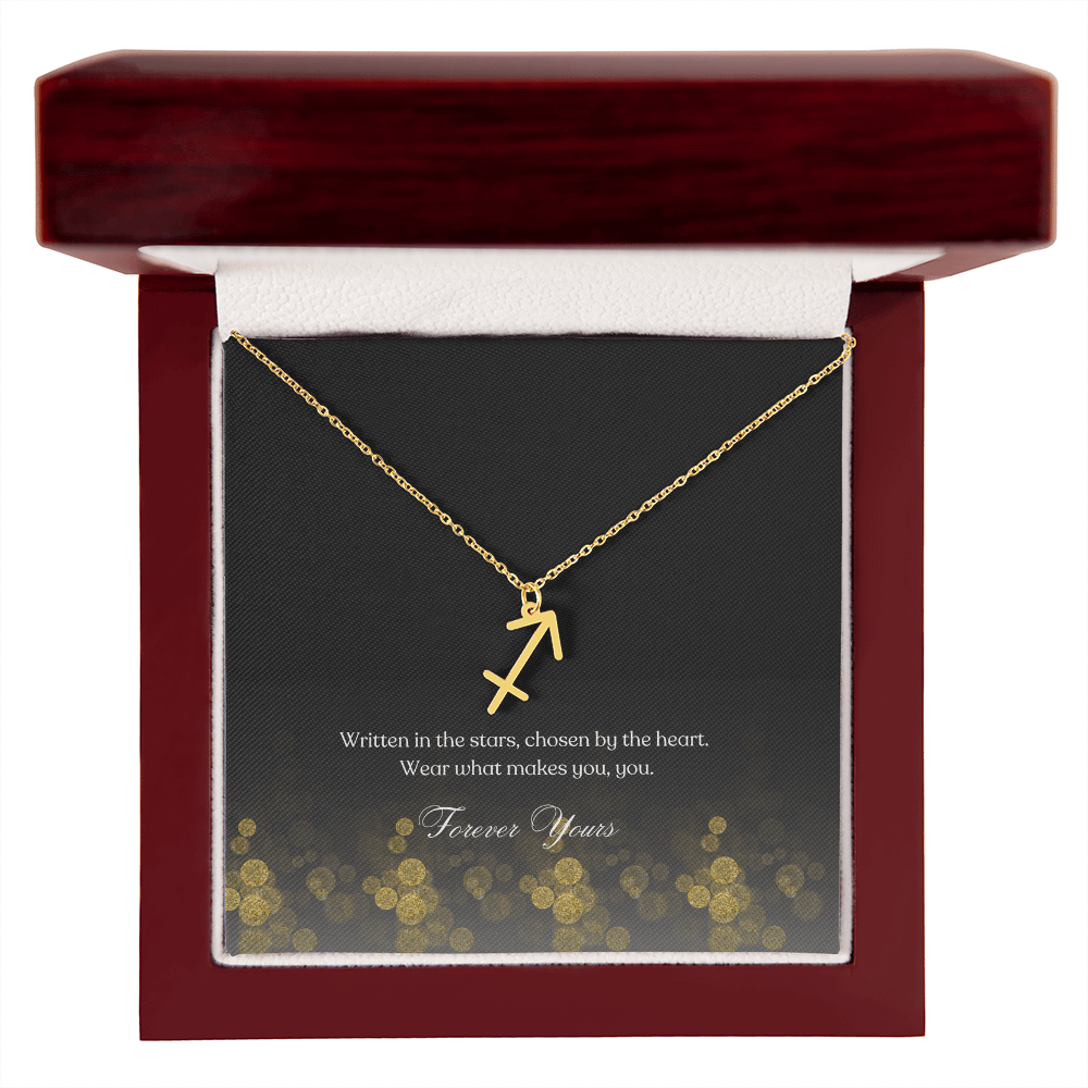 zodiac symbol Sagittarius Gold variant in a Luxury box