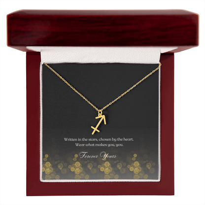zodiac symbol Sagittarius Gold variant in a Luxury box