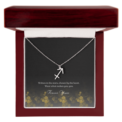 zodiac symbol Sagittarius stainless steel variant in a Luxury box