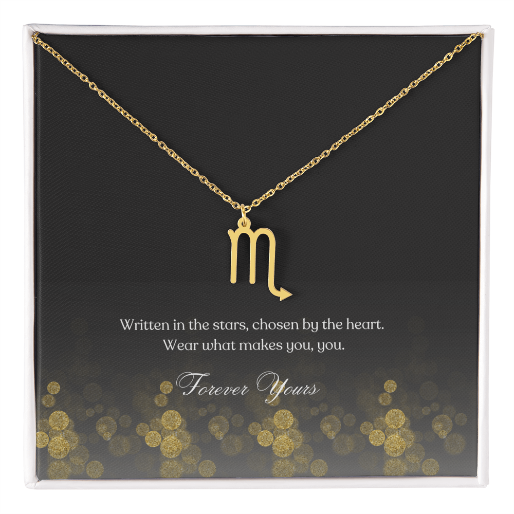 zodiac symbol Scorpio Gold variant in a standard box