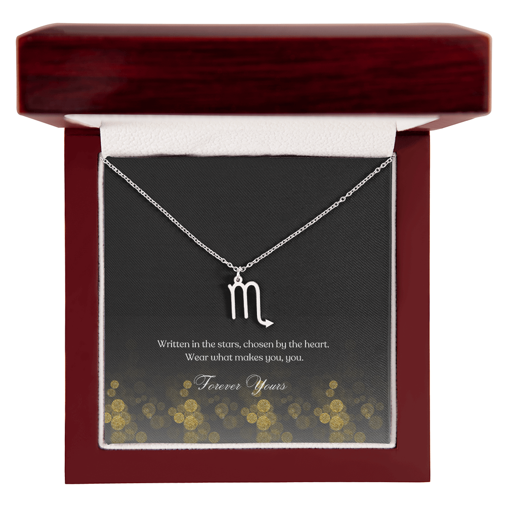 zodiac symbol Scorpio stainless steel variant in a Luxury box