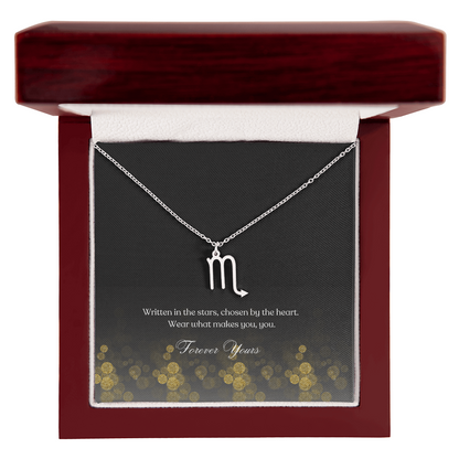 zodiac symbol Scorpio stainless steel variant in a Luxury box