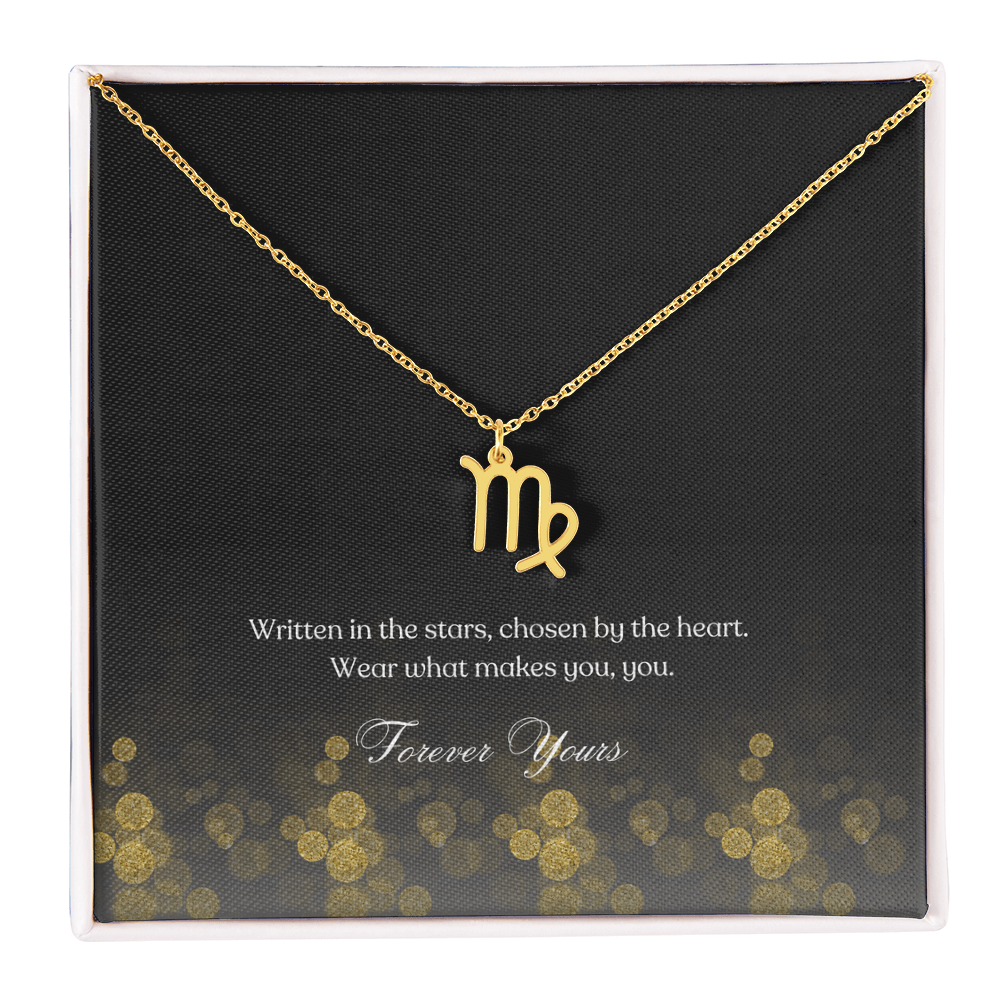 zodiac symbol Virgo Gold variant in a standard box