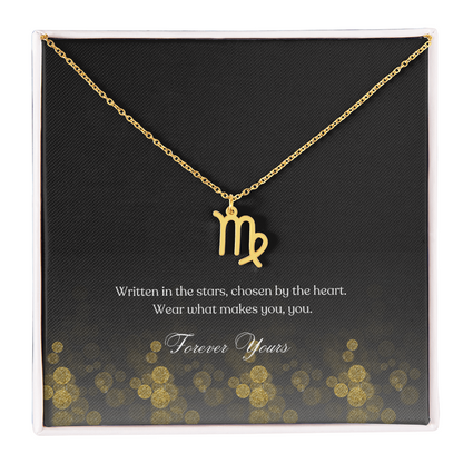 zodiac symbol Virgo Gold variant in a standard box