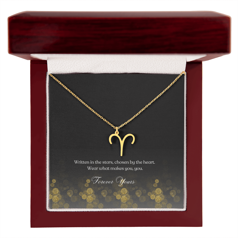 zodiac symbol aries gold plated in a luxury box

