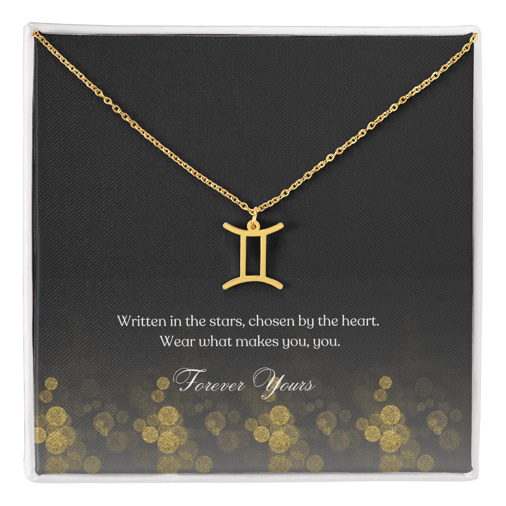 zodiac symbol gemini Gold variant in a standard box