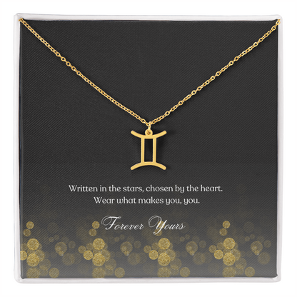 zodiac symbol gemini Gold variant in a standard box