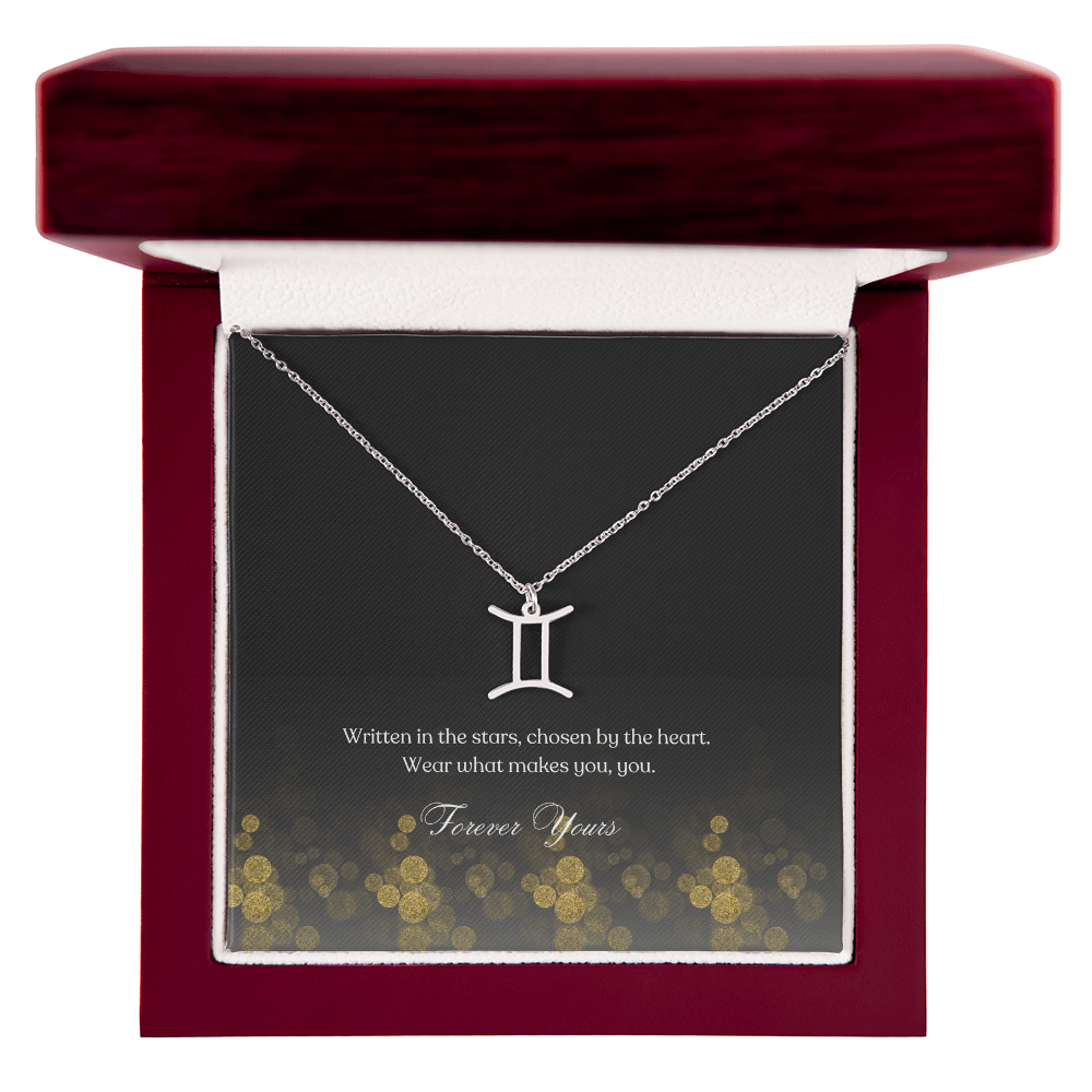 zodiac symbol gemini stainless steel variant in a Luxury box