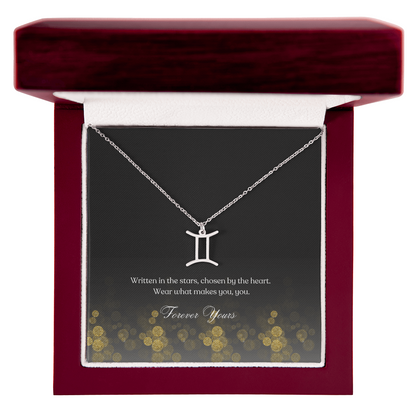 zodiac symbol gemini stainless steel variant in a Luxury box